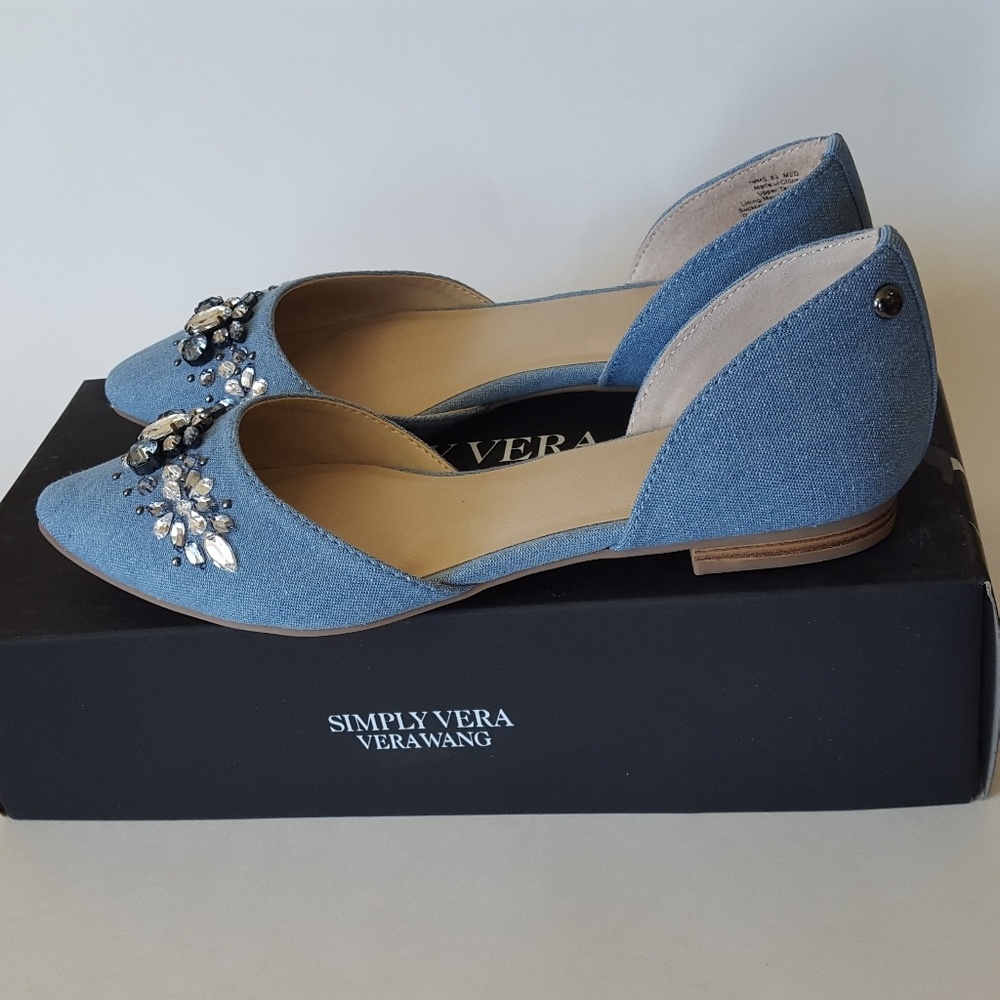 Simply Vera Wang Anita Denim Pointed Flat